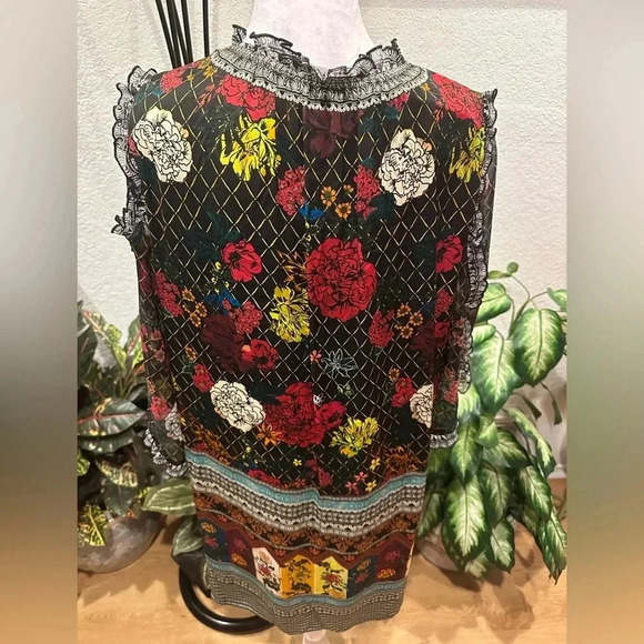 Alice + Olivia beautiful printed mini dress size L - Picture 5 of 15